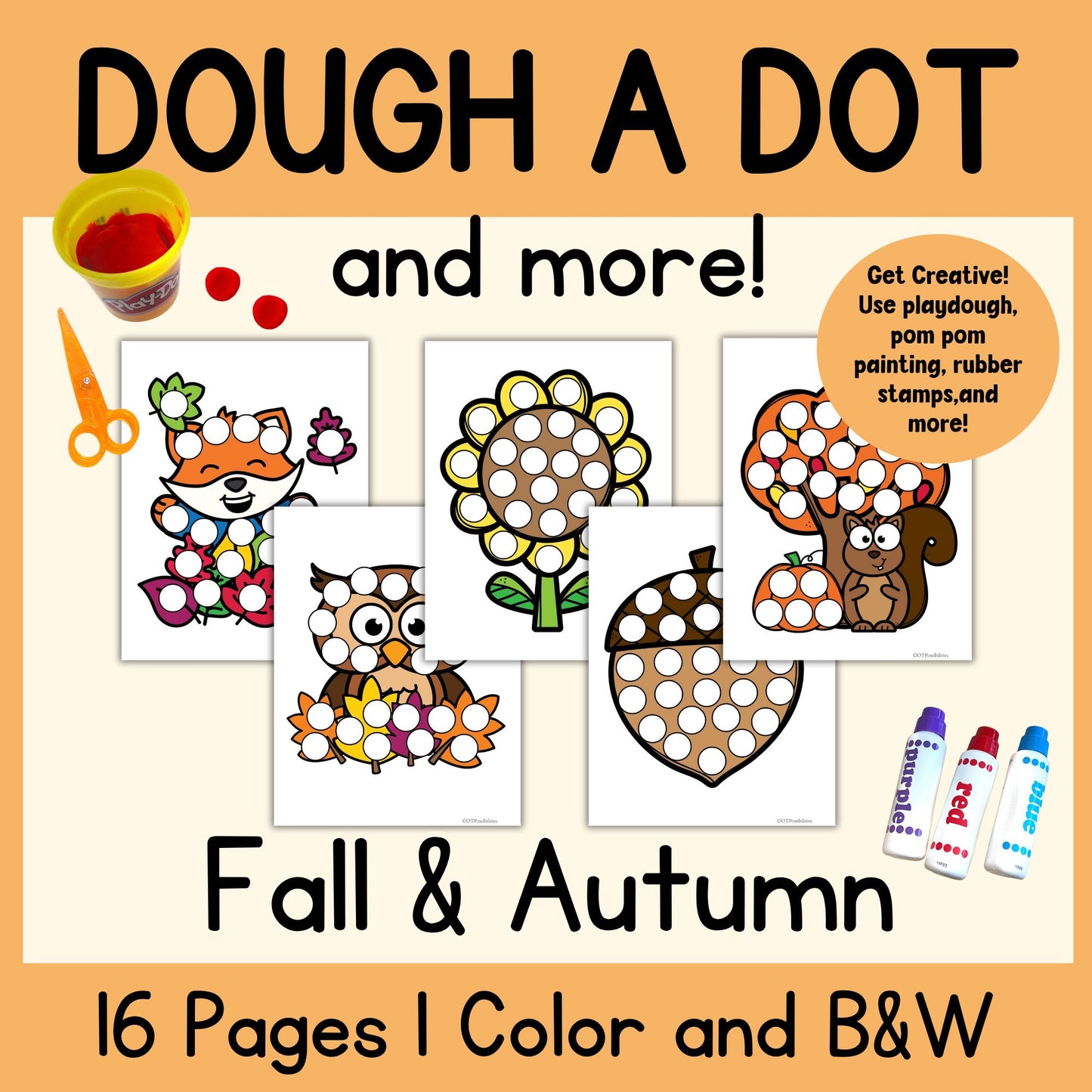Fall Dough A Dot Printables