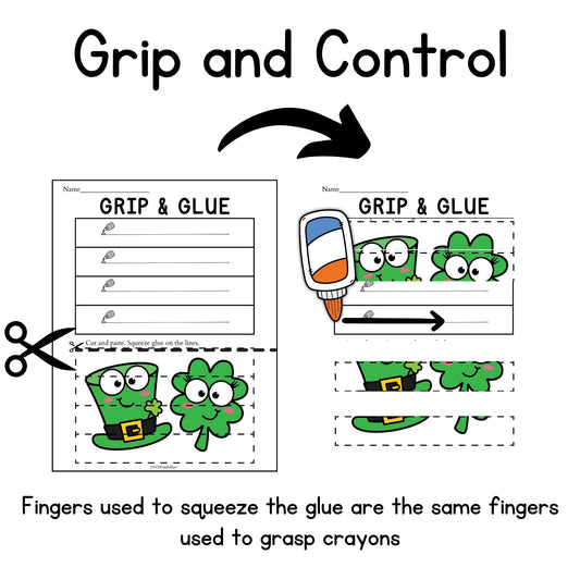 St Patrick's Day Grip and Glue Worksheets