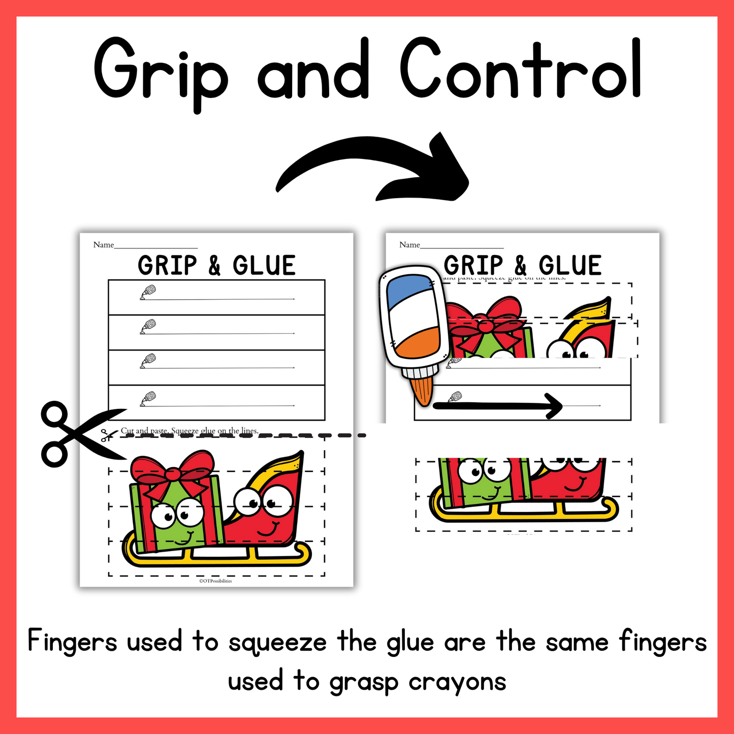 Christmas Grip and Glue Worksheets