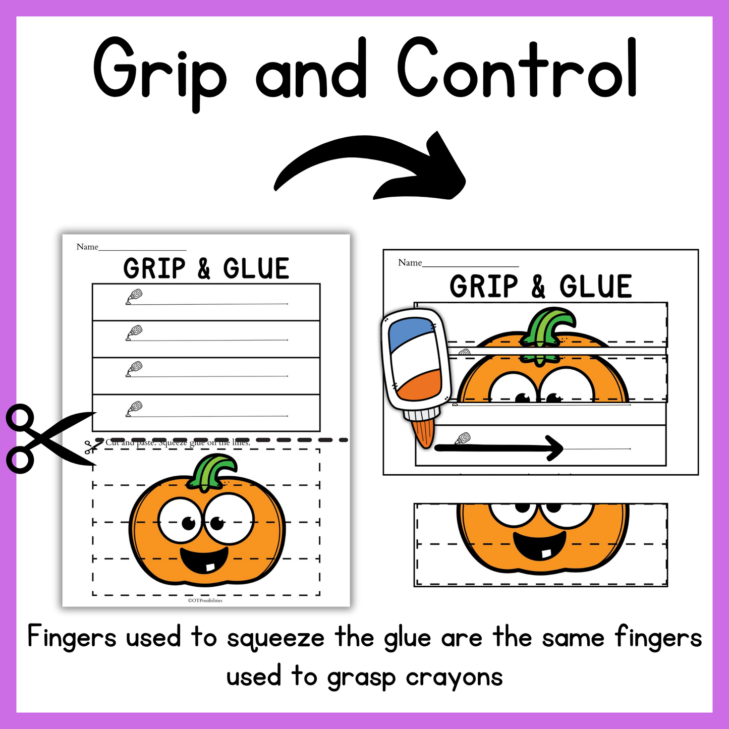Halloween Grip and Glue Worksheets