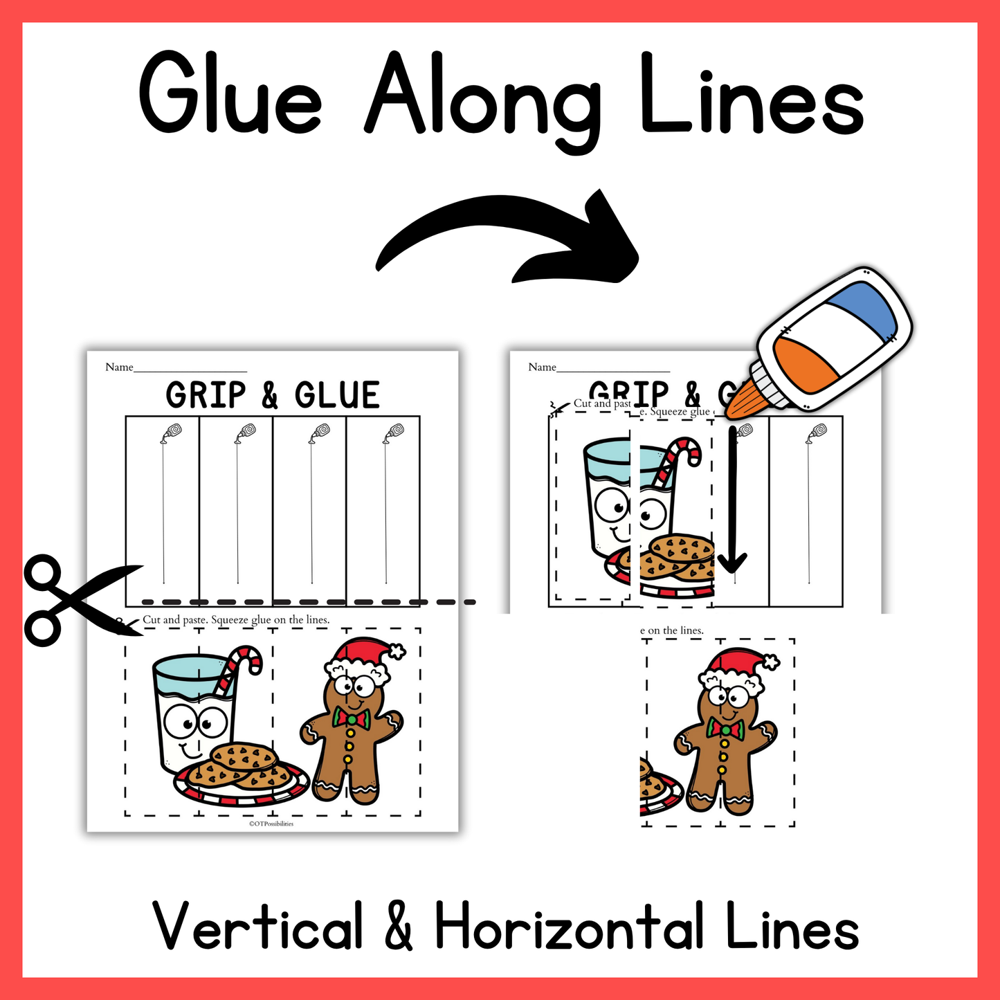 Christmas Grip and Glue Worksheets