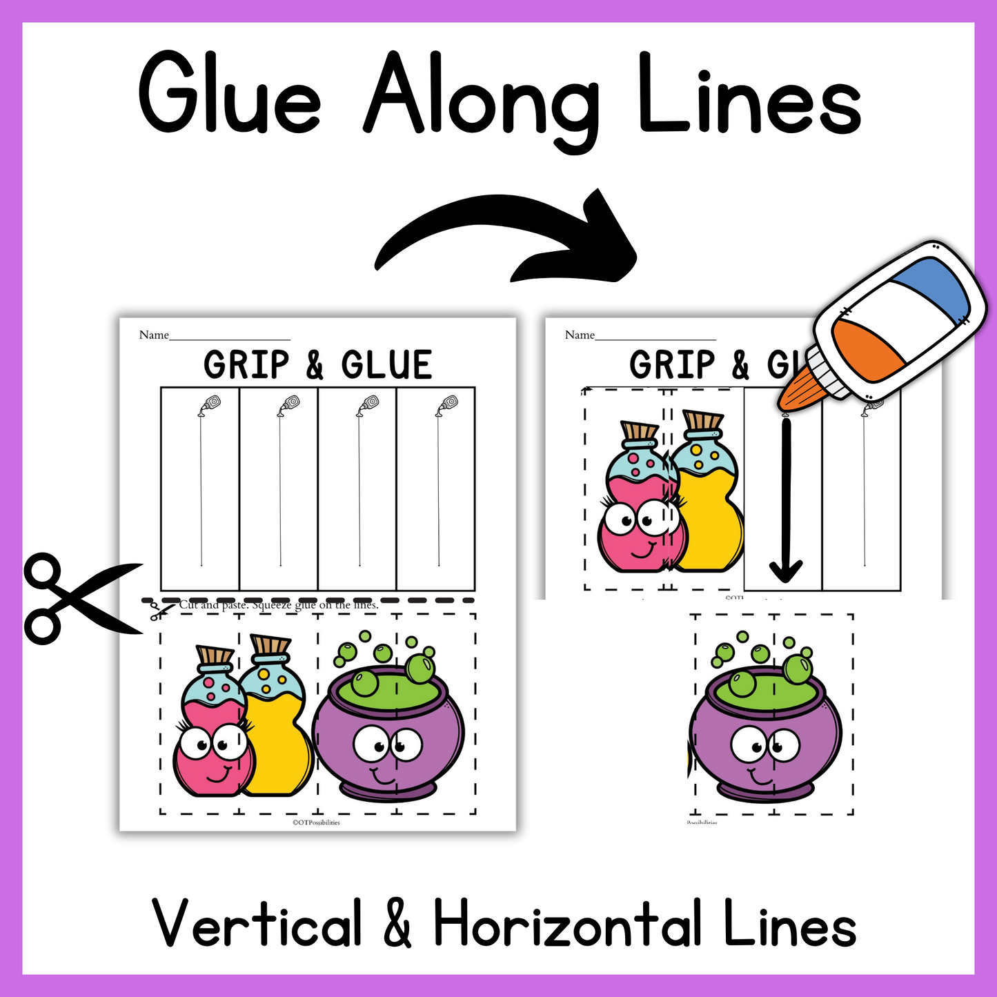 Halloween Grip and Glue Worksheets