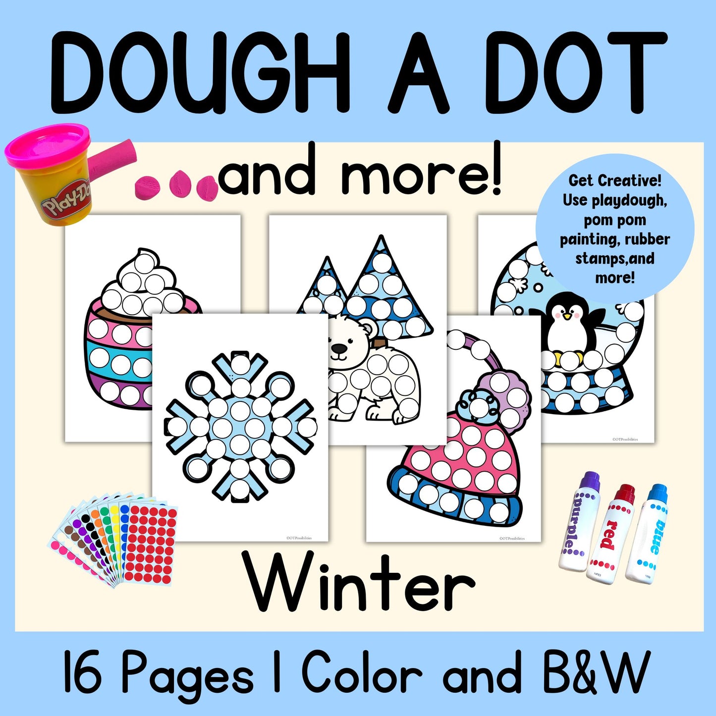 Winter Dough A Dot Printables