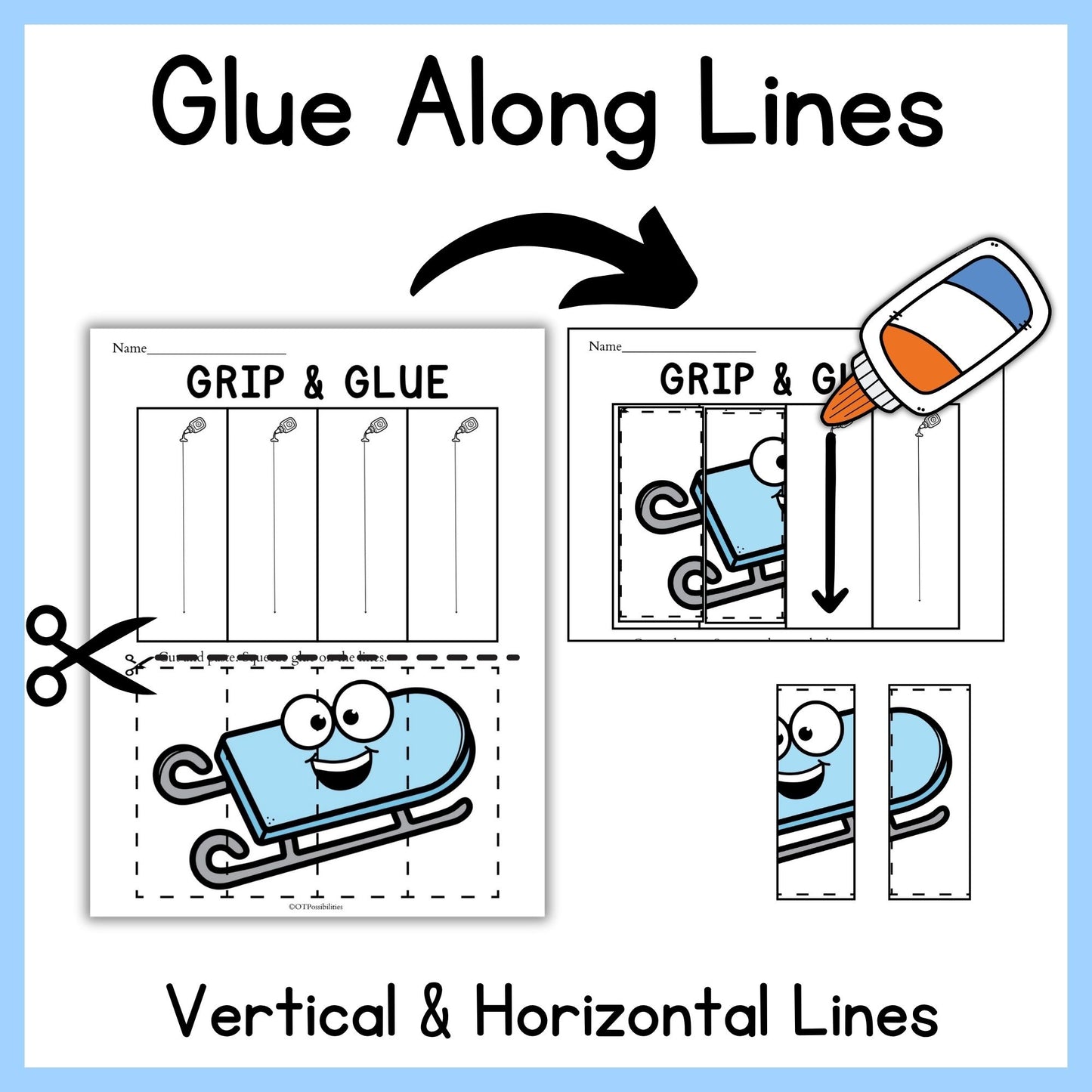 Winter Grip and Glue Worksheets