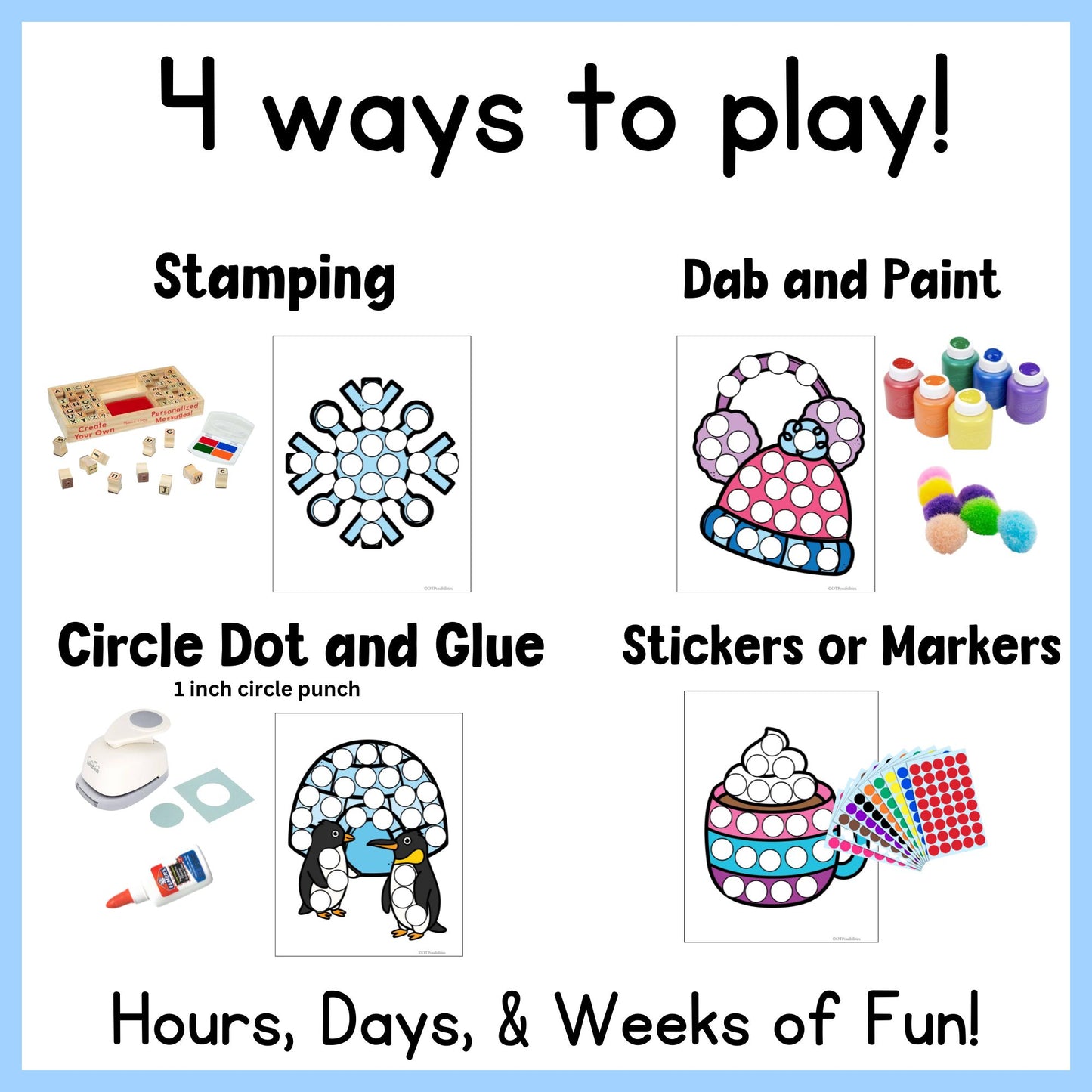 Winter Dough A Dot Printables