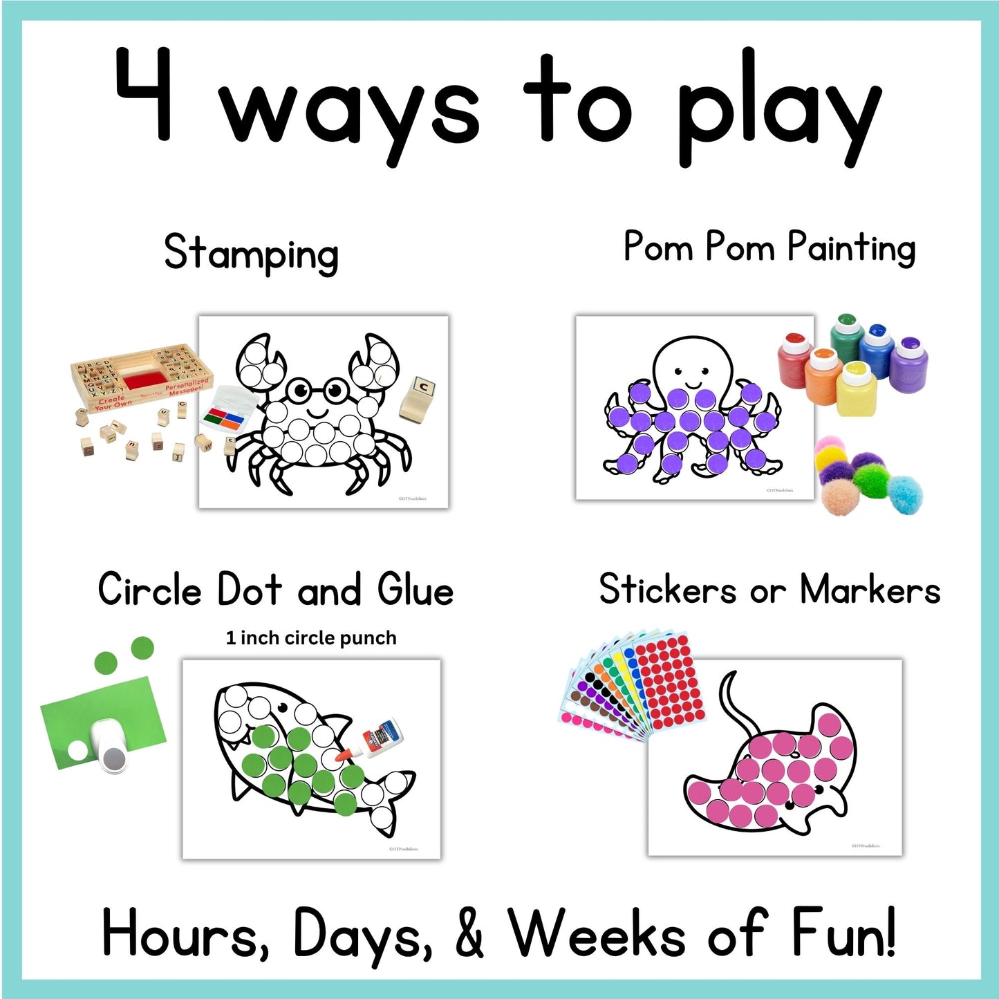 Ocean Animals Dough A Dot