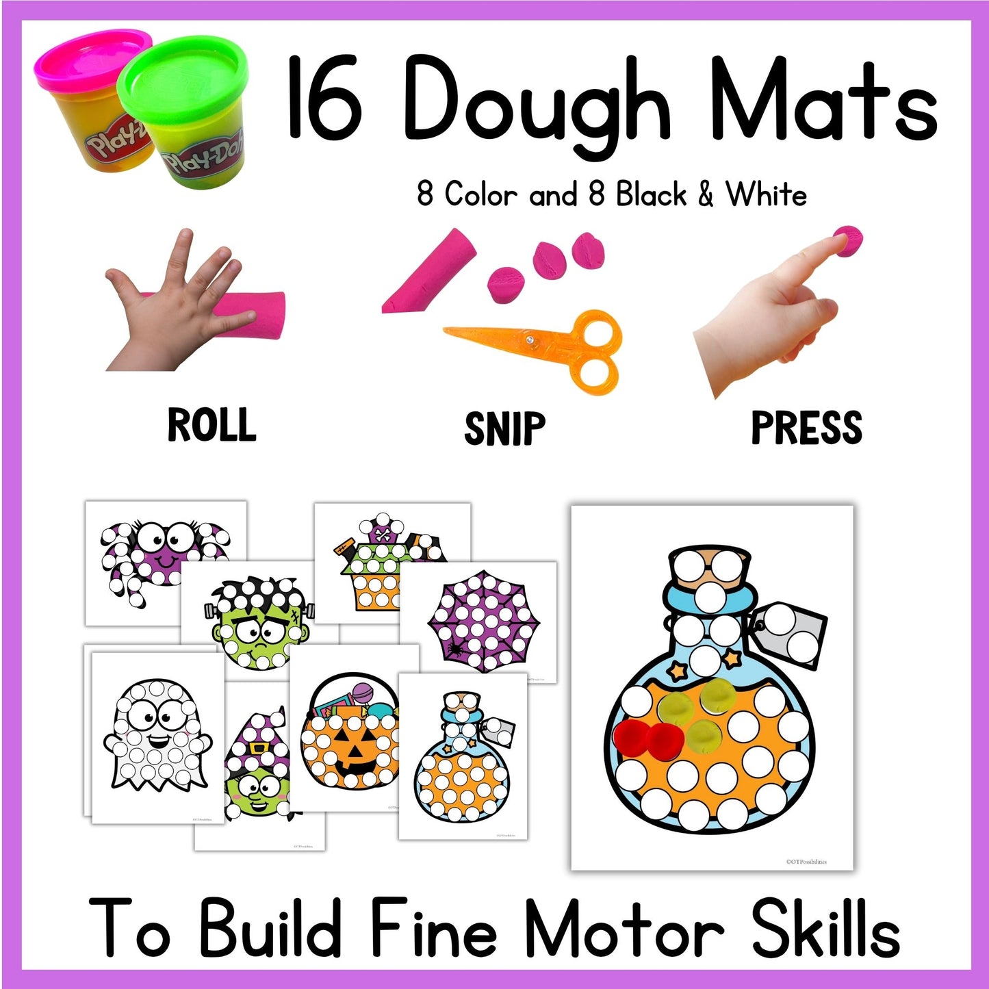 Halloween Dough A Dot Printables