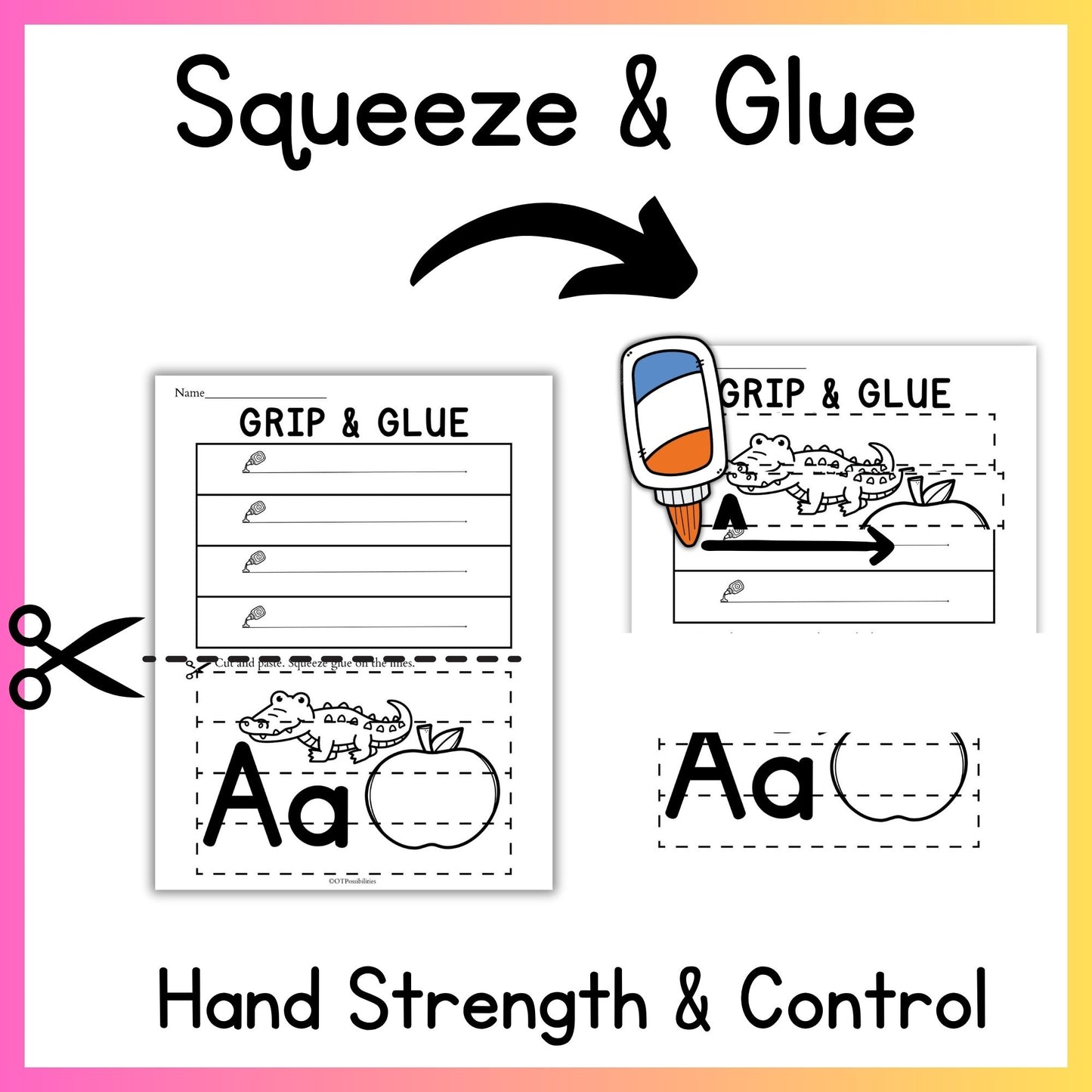 Alphabet Grip and Glue Worksheets