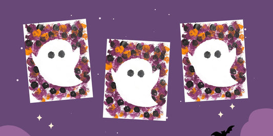 FREE Ghost Pom Pom Painting Template for Preschoolers 🎃
