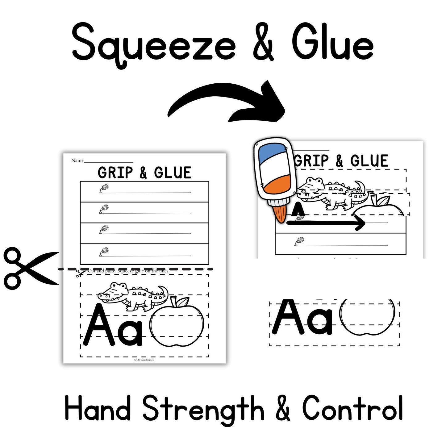 Alphabet Grip and Glue Worksheets