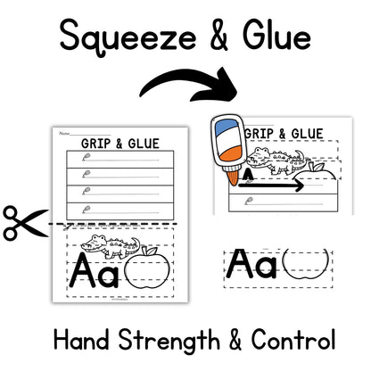 Alphabet Grip and Glue Worksheets