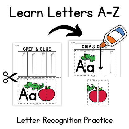 Alphabet Grip and Glue Worksheets