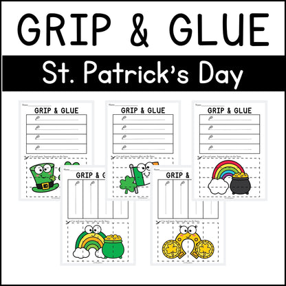 St Patrick's Day Grip and Glue Worksheets