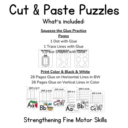 Alphabet Grip and Glue Worksheets
