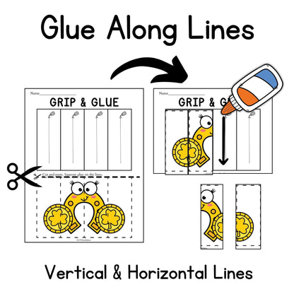 St Patrick's Day Grip and Glue Worksheets