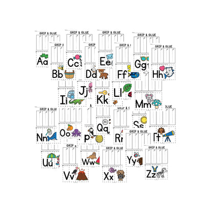 Alphabet Grip and Glue Worksheets
