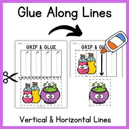 Halloween Grip and Glue Worksheets