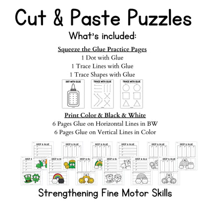 St Patrick's Day Grip and Glue Worksheets