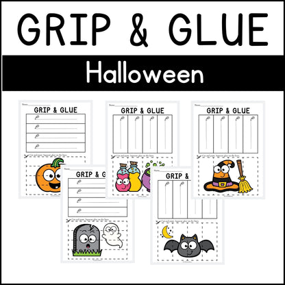 Halloween Grip and Glue Worksheets