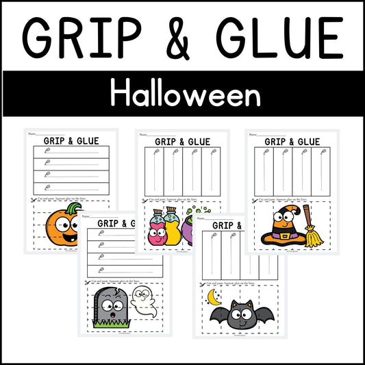 Halloween Grip and Glue Worksheets