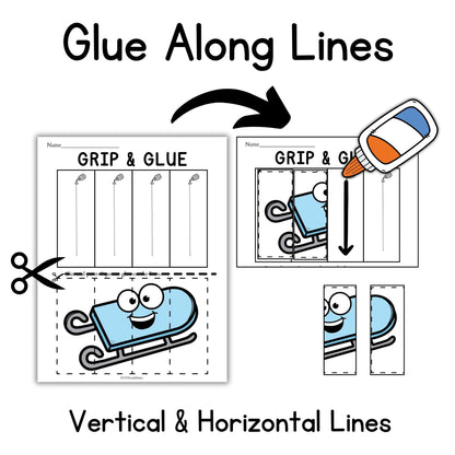 Winter Grip and Glue Worksheets