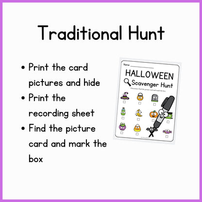 Halloween Hole Punch Picture Scavenger Hunt