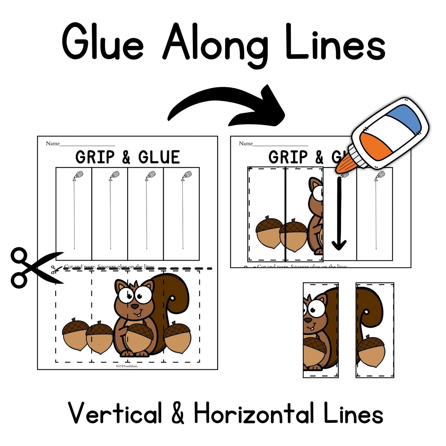 Fall Grip and Glue Worksheets