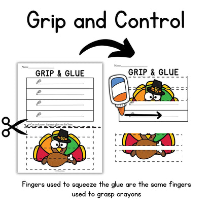 Thanksgiving Grip and Glue Worksheets