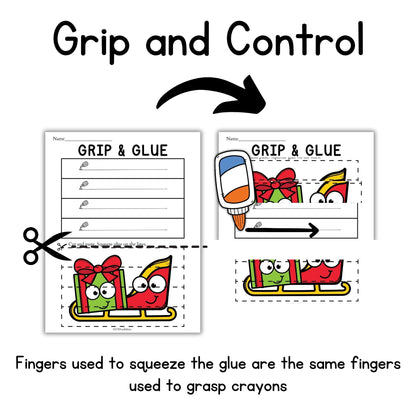 Christmas Grip and Glue Worksheets