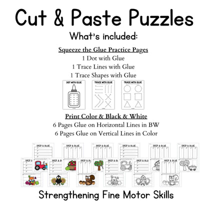 Fall Grip and Glue Worksheets