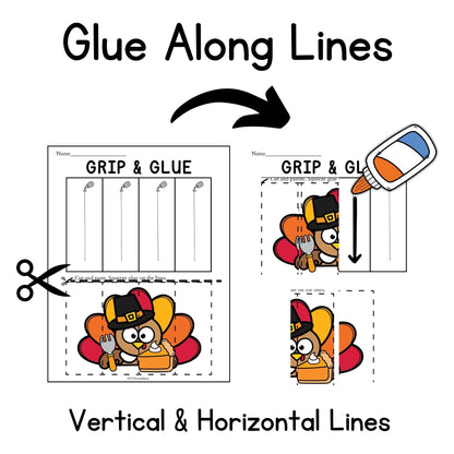 Thanksgiving Grip and Glue Worksheets