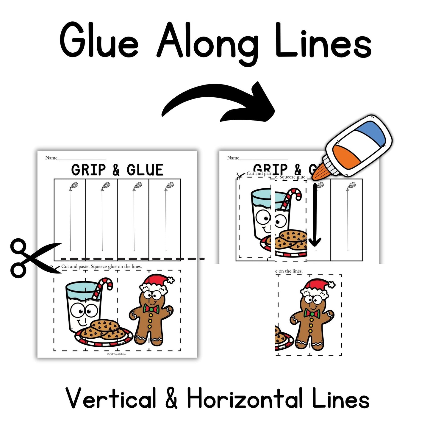 Christmas Grip and Glue Worksheets