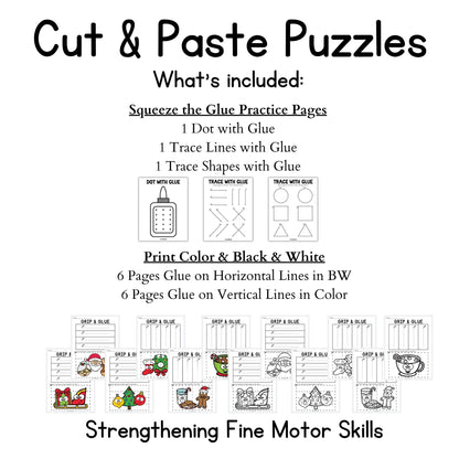 Christmas Grip and Glue Worksheets