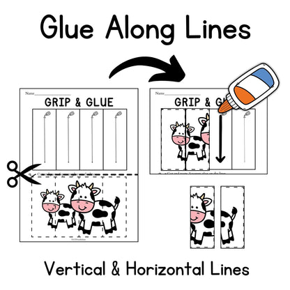 Farm Animals Grip and Glue Worksheets