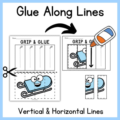 Winter Grip and Glue Worksheets