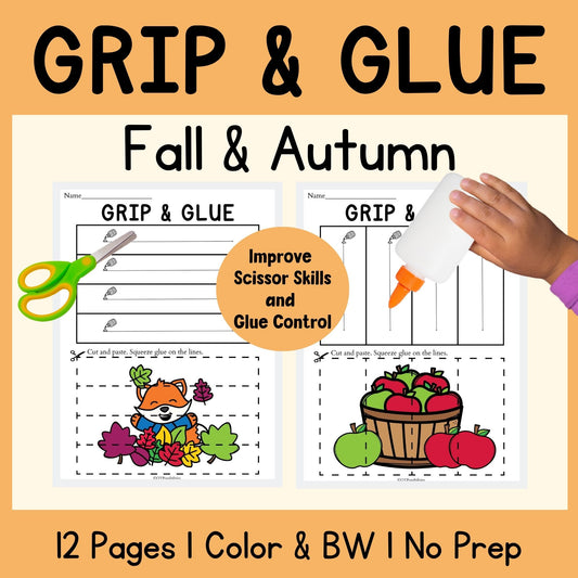 Fall Grip and Glue Worksheets