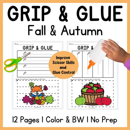 Fall Grip and Glue Worksheets