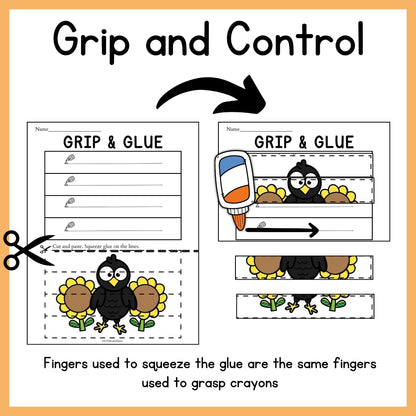 Fall Grip and Glue Worksheets