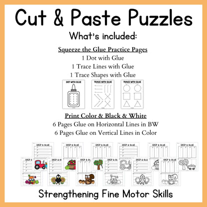 Fall Grip and Glue Worksheets