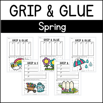Spring Grip and Glue Worksheets