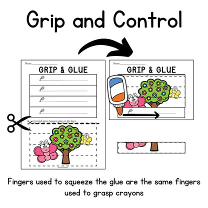 Spring Grip and Glue Worksheets