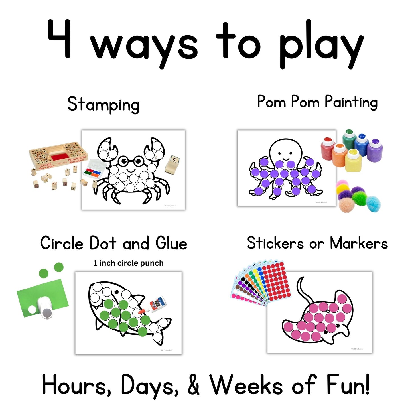 Ocean Animals Dots of Fun Activity Packet