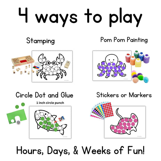 Ocean Animals Dots of Fun Activity Packet