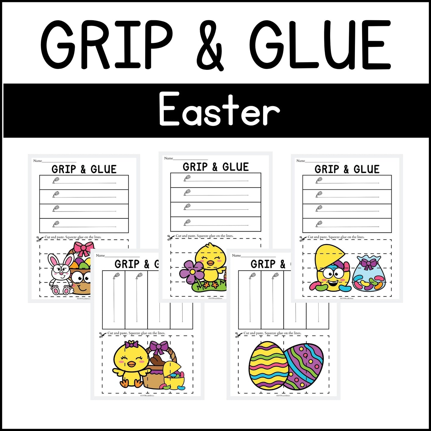 Easter Grip and Glue Worksheets