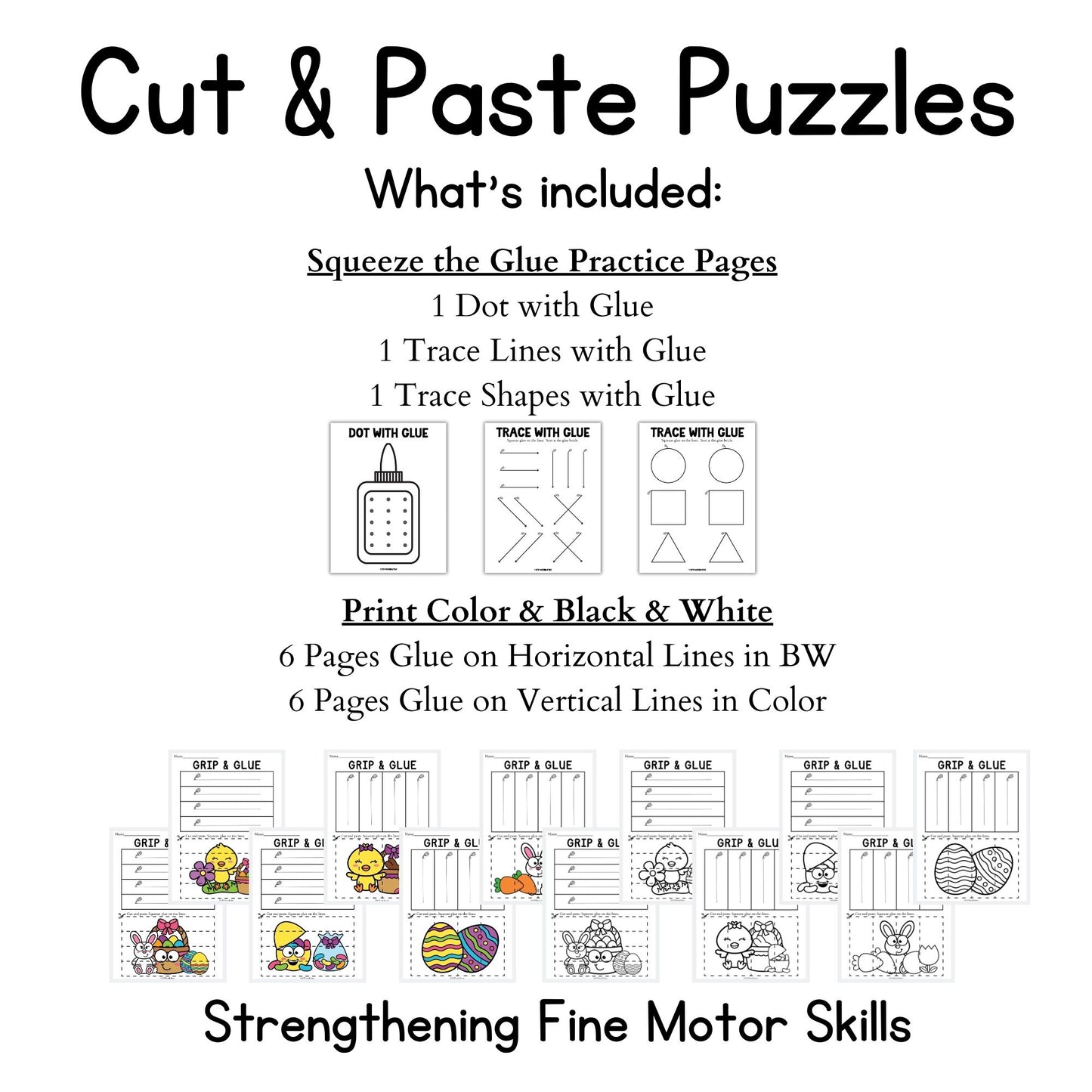 Easter Grip and Glue Worksheets