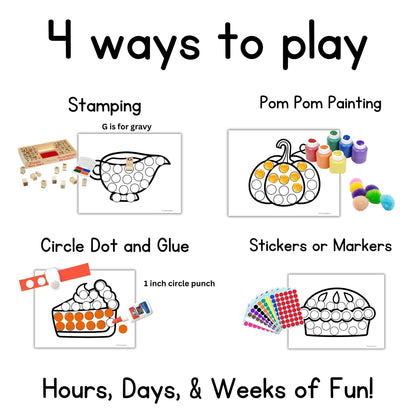 Thanksgiving Dough A Dot Printables