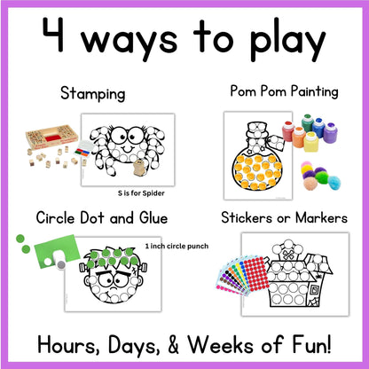 Halloween Dough A Dot Printables