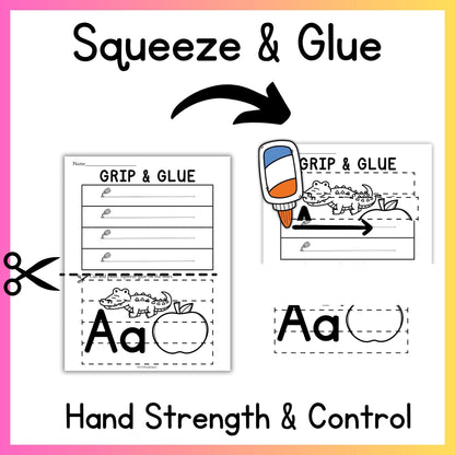 Alphabet Grip and Glue Worksheets