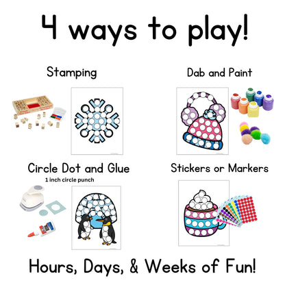 Winter Dough A Dot Printables