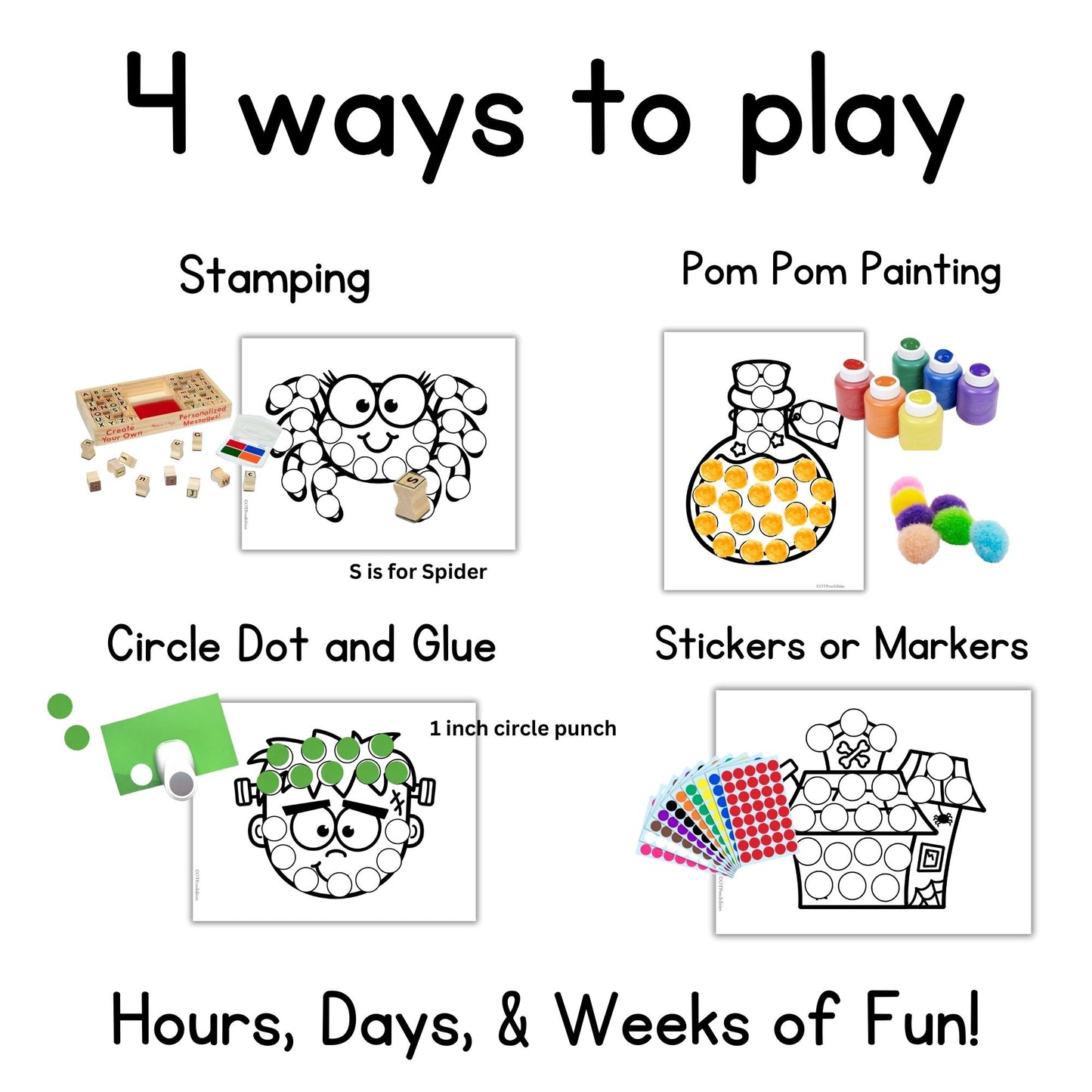 Halloween Dough A Dot Printables